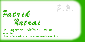 patrik matrai business card